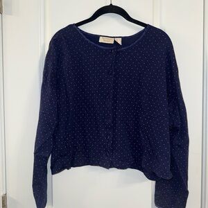 Vintage 90s Victoria's Secret Pajama Short set- Pink Polka Dot and Navy (Large)